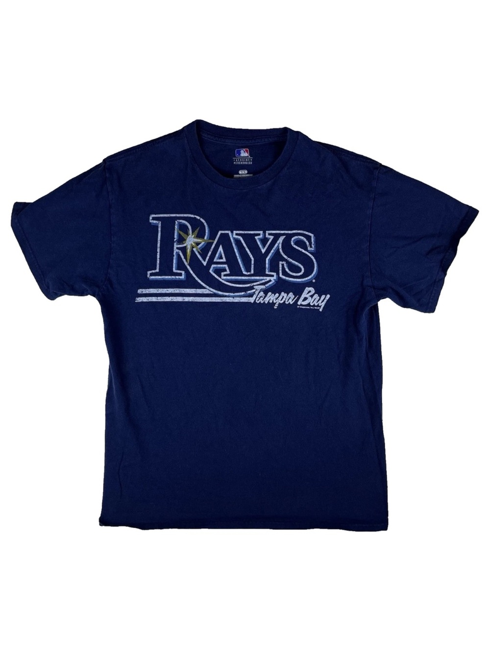 MLB Baseball Medium Blue Tshirt Tampa Bay Rays Team Fan Everyday Casual Gameday